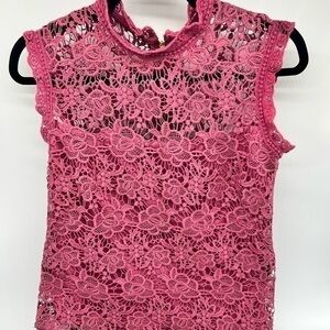 Nanette Lepore Blouse Lace overlay coral color